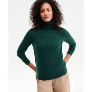 CHARTER CLUB Luxury Cashmere Turtle Neck Sweater Green Womens Large